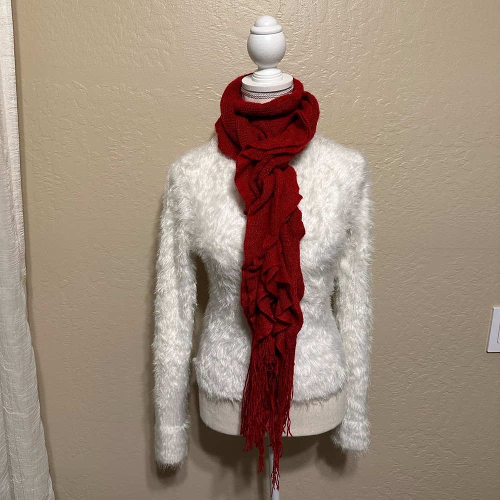 Forever 21 White Fuzzy mock neck Sweater-NWOT!